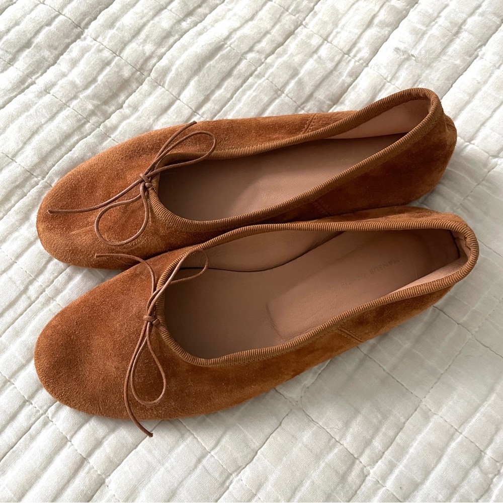 Mansur Gavriel Brown Suede Ballet / Ballerina Flats (Saddle)